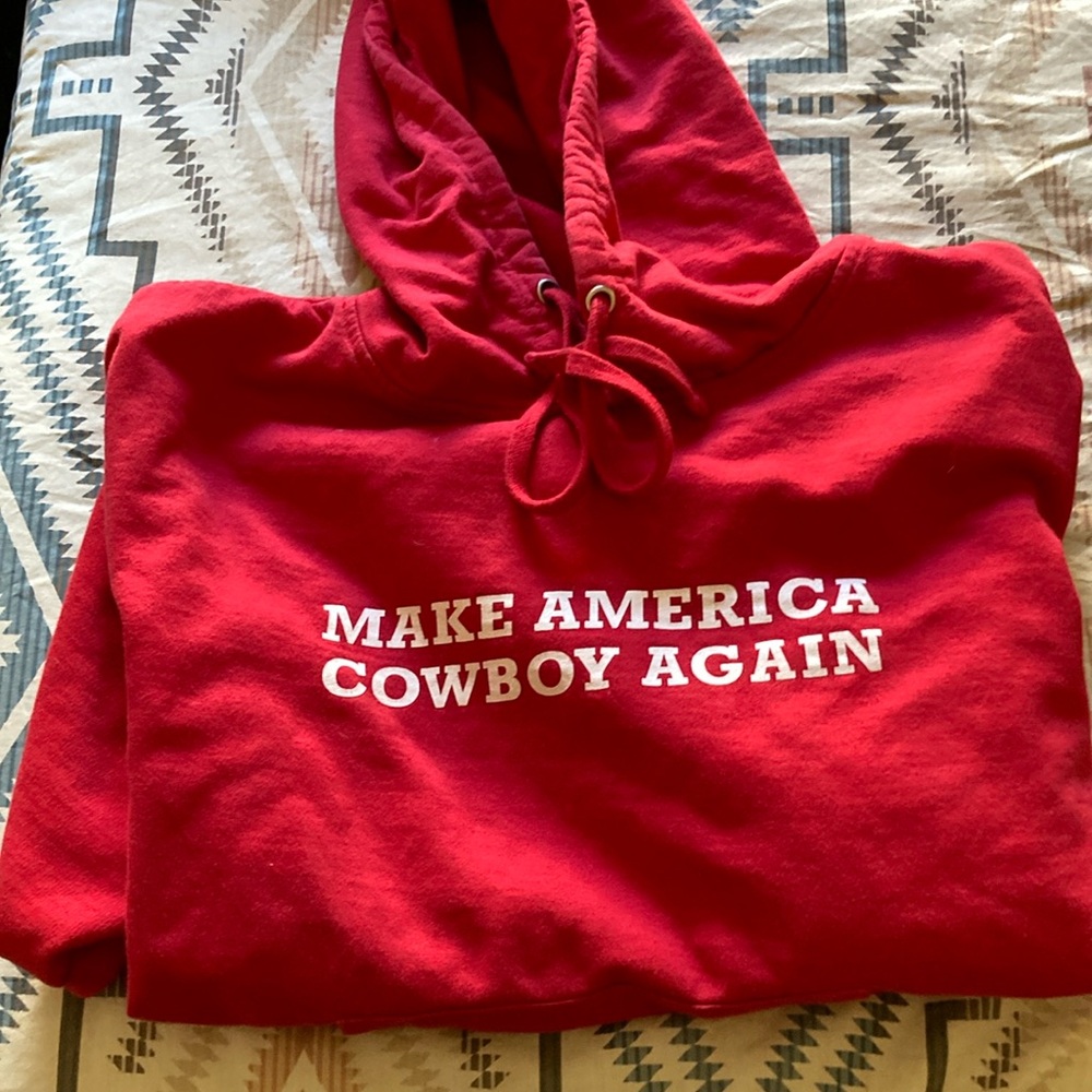 Make America Cowboy Again red hoodie